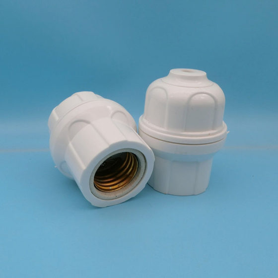 
Household high-power with ceramic liner suspended screw E27 lamp holder white new thickened engineering lighting lamp holder