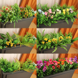 Simulated Green Plant Landscaping Combination, Tropical Plant Partition, Flower Trough, Flower Box, Artificial Flowers, Indoor Landscape Decoration