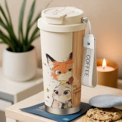 Judy Nick Couple Ceramic Stainless Steel Liner Three-In-One Large Capacity Straw Insulated Cup Water Cup Coffee Cup Water Cup