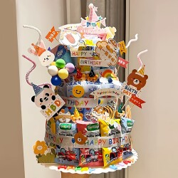 Children's Snack Cake DIY Materials Boys and Girls Birthday Party Decoration Cake Tower Foam Cake Model Children's Day