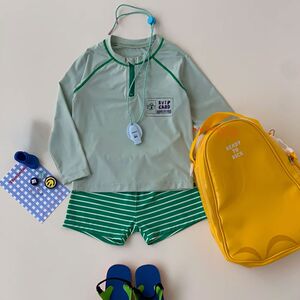 
Boys' swimwear, children's swimsuit split summer 2025 new sun protection quick-drying girls' swimming trunks thin seaside suit trendy