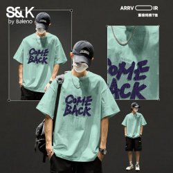 Baleno S&K American-Style Short-Sleeve Men's T-Shirt 2026 New Summer Pure Cotton Graffiti Large Size Half-Sleeve Men's Top