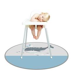 Baby high chair anti-dirty floor mat table mat play mat children's picnic mat waterproof and anti-slip household round learning mat