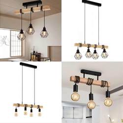 Log restaurant bar long chandelier loft industrial style Nordic cafe shop tea room three-head art chandelier