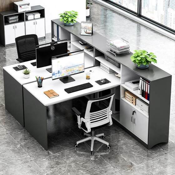 Employees' desk and chair combination simple Modern financial room furniture screen employee position double 4/four working position