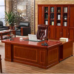
Chinese-style large-class desk office furniture boss desk wooden veneer office desk large-class desk manager supervisor desk A-16