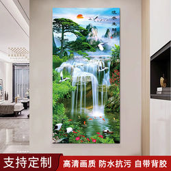 Entrance Decorative Painting of Landscape Scenery, Self-Adhesive 3D Wall Stickers for the Hallway Facing the Door, Covering up Unsightly Areas