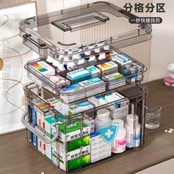 Home Medicine Box Storage Box, Household Medicine Box Storage Box, Layered Medical First Aid Medicine Box, Multi-Layered Medicine Box for Students