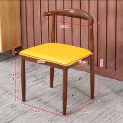 Imitation solid wood iron horn chair large horn chair simple Nordic dining chair coffee milk tea shop restaurant table and chair combination