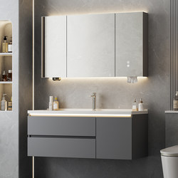 Sofia Ceramic Integrated Basin Bathroom Cabinet Simple Style Washbasin Bathroom Wash Basin Cabinet Combination P80