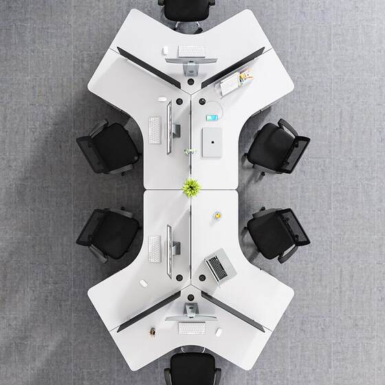 
Furniture office office combination 125 simple office/work desk staff table and chair worker 865/person 3 people modern/screen