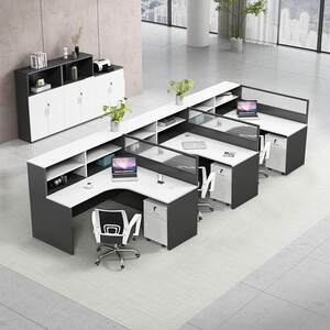 Employee office desk simple and modern 4/6 artificial table screen screen card seat desk and chair combination office furniture