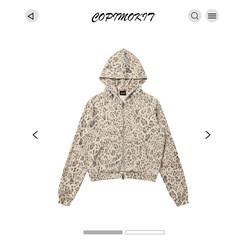 Copimokit/「Silver Mountain Cat」Washable Hooded Zipper Cardigan Short Loose Sweatshirt Jacket Hoodie