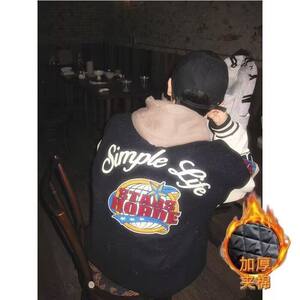 
Autumn and winter loose American couple towel embroidered men's and women's pilot cotton coats Hong Kong style Japanese style Harajuku style baseball uniforms