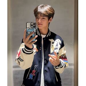 
Autumn and winter loose American couple towel embroidered men's and women's pilot cotton coats Hong Kong style Japanese style Harajuku style baseball uniforms