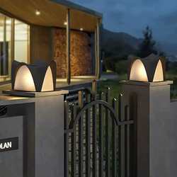Outdoor courtyard pillar lamp villa wall lamp gate solar waterproof lamp modern minimalist opera house atmosphere light