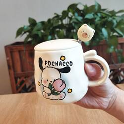 Cute Pacha Dog Instagram Celebrity Couple's Ceramic Mug, Household Water Cup, Birthday Gift for Girls and Best Friends