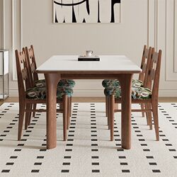 Delifeng slate dining table home full support rectangular walnut French cream antique style solid wood rice table