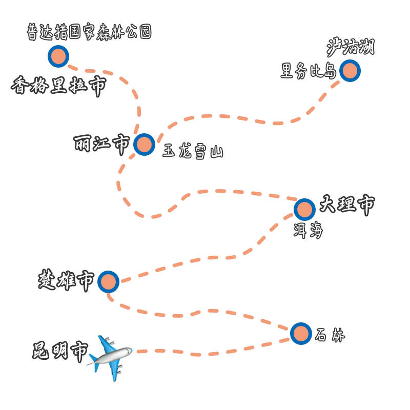 四钻酒店雪山索道洱海旅拍纯玩昆明大理丽江香格里拉泸沽湖跟团游