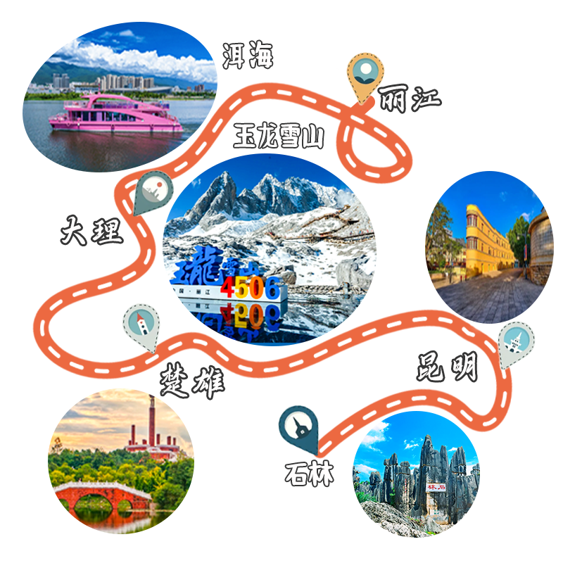 全程5钻豪华酒店一价全含云南纯玩旅行6天5晚昆明大理丽江跟团游