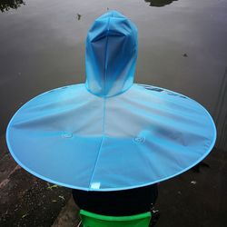 Fishing large brim head-mounted umbrella adult fishing equipment rain gear cloak rain-proof folding transparent umbrella hat