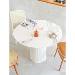 Nordic marble round table simple modern living room oval dining table and chair combination B&B negotiation coffee round table