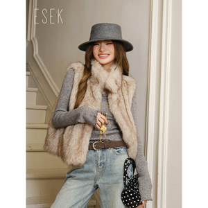 ESEK Imitation Lingyun Fox Slim Fur Vest Style Fur Jacket Women's 2025 Autumn and Winter New Fox Fur