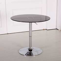 Simple modern tempered glass small round table stainless steel balcony leisure table negotiation reception desk coffee table