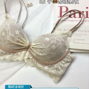 
New underwear for women with small breasts, push-up, thin, flat chest special z-use side collection bra, summer Japanese girl underwear set