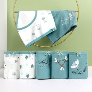 
Mu Yilan pure cotton women's underwear mid-waist briefs pure cotton crotch student L large size girl underwear simple low waist
