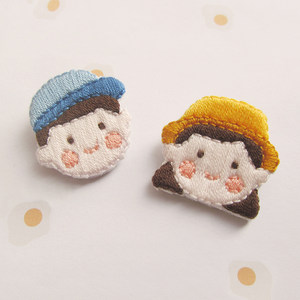 
Embroidery diy brooch couple outfit oT-shirt fabric material package beginner handmade adult self-embroidery kit gift for men