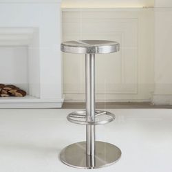 Industrial style bar stainless steel bar stool cafe rotating round stool lift high stool metal bar chair