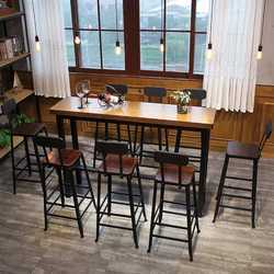 American solid wood bar bar chair simple retro wall-mounted high table and chair cafe milk tea shop table and chair combination