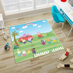 Square cute cartoon children's carpet living room w bedroom floor mat computer chair desk swivel chair hanging basket tent mat