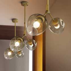 Nordic simple single and double-headed dining room chandeliers postmodern personalized creative glass branch living room molecular chandeliers