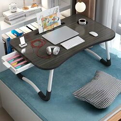 Folding Small Desk for Bed, Home Dormitory Bedroom Study Desk, Laptop Computer Desk for Lazy People in Bed