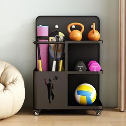 Fitness equipment storage rack for household yoga dumbbell equipment yoga mat foam roller basket sports supplies storage rack
