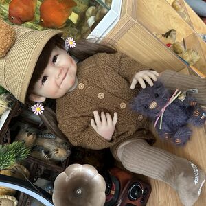 
Hair cover small pudding doll m55cm fully glued in, bath companion toy doll for children