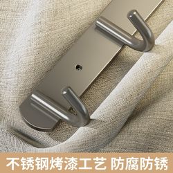 Stainless steel hooks strong adhesive no punching bathroom clothes hanger kitchen row of long hooks wall sticky hooks