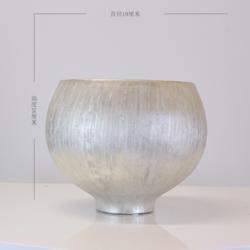 Light luxury flowerware moss negotiation table vertical silver desktop ornaments warm texture line high display cabinet ceramic flowerpot simple