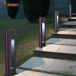 New solar lawn light European outdoor LED aluminum profile grass lamp modern simple square lawn light
