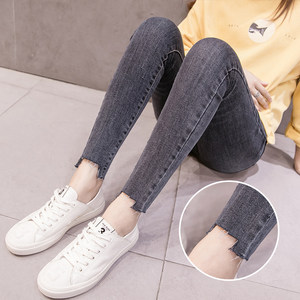 
Maternity pants, jeans, spring outer wear trousers, trendy mom slimming and versatile belly support pants, spring and autumn maternity leggings