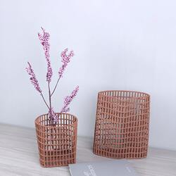 Modern simple dried flower home decoration hollow mesh metal creative flower storage basket vase insert bucket storage