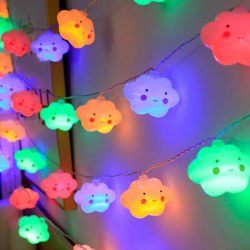 Stars and clouds LED small colorful lights flashing string lights children's room tent atmosphere light kindergarten battery decorative light