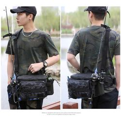 Luya bag multi-functional waist bag single shoulder bag fishing crossbody bag fishing rod bag fishing storage packaging