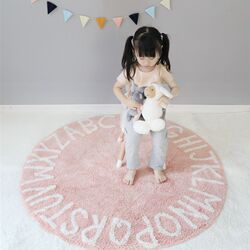 Floor mat letter round floor mat children's room carpet game tent crawling mat plush super soft mat reading corner