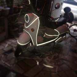 Motorcycle hub car stickers reflective strips fuel tank stickers luminous strips electric vehicle outline color changing personalized alert stickers