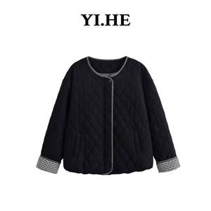 
YIHE/ 2025 Autumn and Winter [Korean Style Cotton Jacket] Casual Slim Retro Versatile Women's Short Cotton Jacket