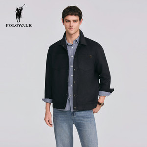 
POLOWALK men's leather jacket 2026 spring new Paul men's lapel jacket retro work style jacket