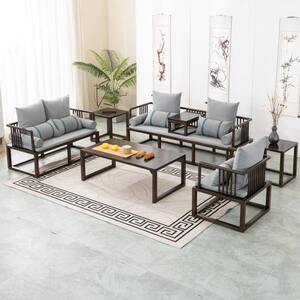 
Sofa solid wood new Chinese style modern living room B&B Zen small apartment office ash wood light luxury hotel furniture